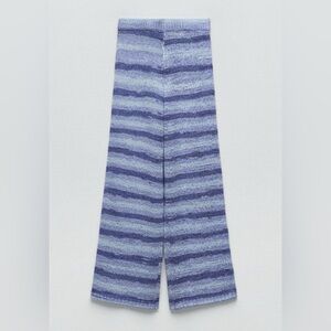 Blue Striped Knit Pants